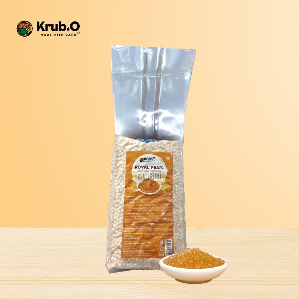 Trân Châu Hoàng Kim Baby Nguyên Liệu Pha Trà Sữa Krub.O Loại Cao Cấp, Dẻo Dai - Túi 1kg