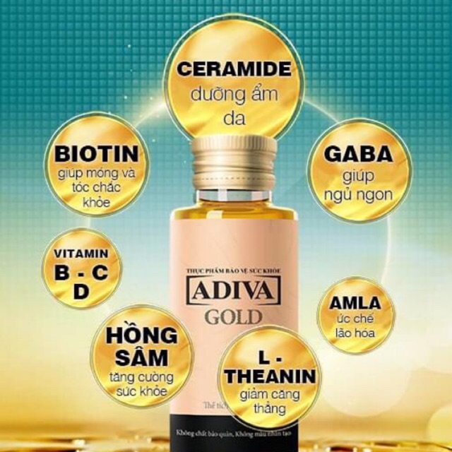 (CHÍNH HÃNG) 02 HỘP Collagen ADIVA GOLD - 14chai/hộp