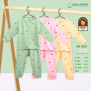 Bộ QA UALA ROGO dài tay cài vai modal họa tiết trái cây mềm mịn cao cấp 3617