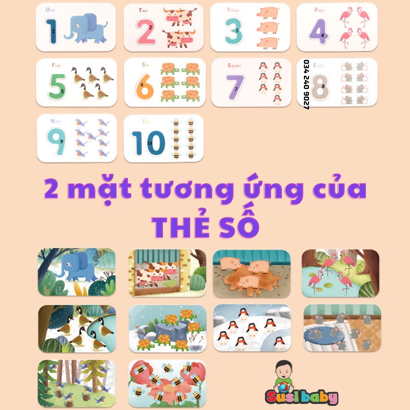 Flashcard gỗ cho bé - Bộ thẻ học thông minh NOBRANDWOOD Thế Giới Xung Quanh - Giáo dục sớm cho bé