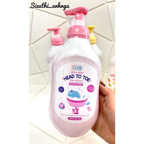 Sữa Tắm Gội Toàn Thân Cho Bé Oze Thái Lan 550ml(Chai Lớn-Siêu Tiết Kiệm)