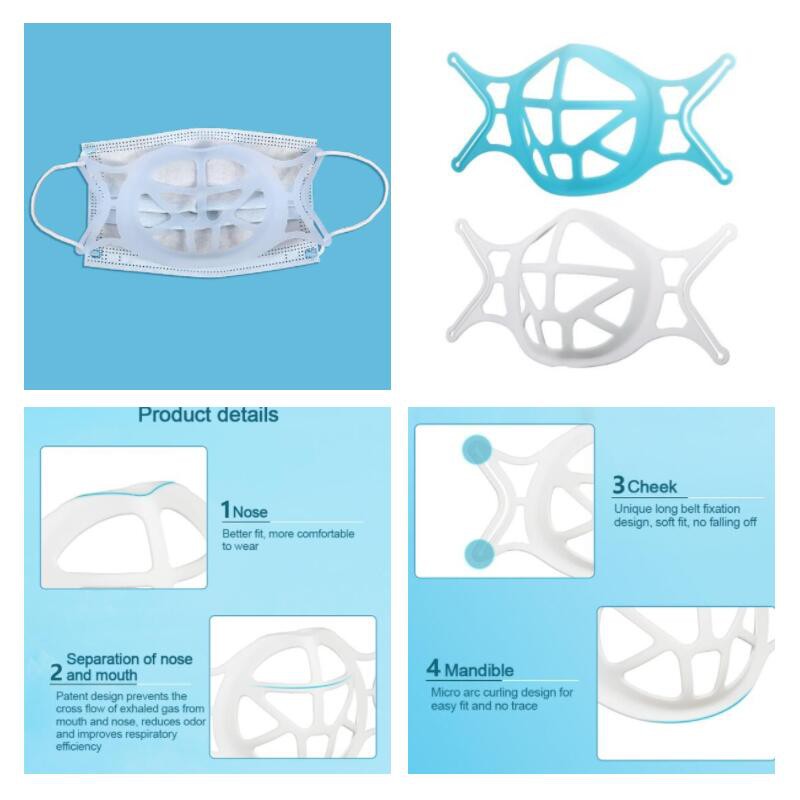 3D Adult Mask Holder Separate Nose Mouth Support Breathing Assist Inner Cushion Bracket Silicone Mask Breathable Holder