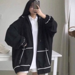 Áo khoác nỉ hoodie nữ form rộng có dây kéo cute hàn quốc unisex dài tay CaMa Store AN28 | BigBuy360 - bigbuy360.vn