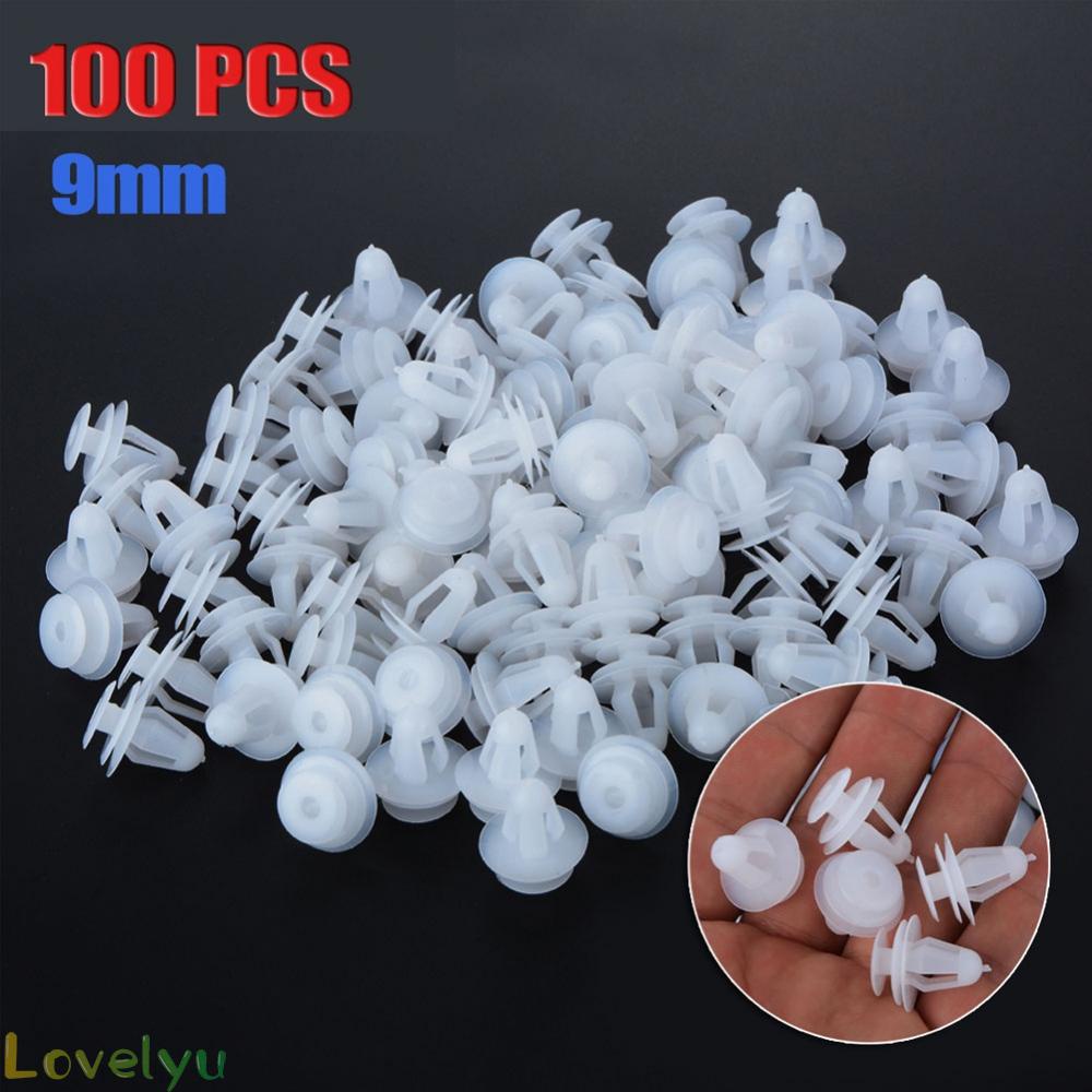 ◀READY▶Bumper clips Rivets Trunk 100Pcs Accessories Auto Car Fender Push White# Good Quality