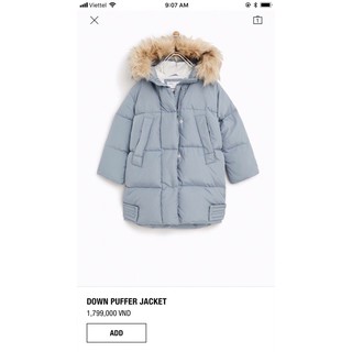 Áo phao parka Zara dư xịn