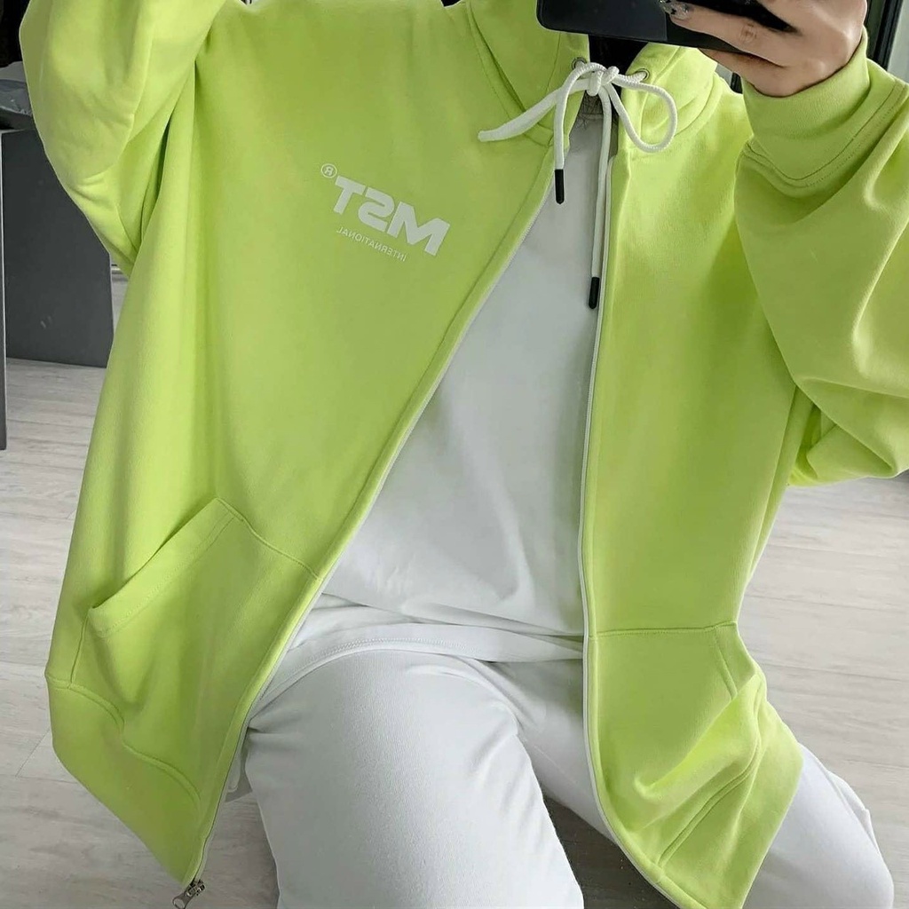 Áo Khoác Nỉ Khóa Zip MTS- Hoodie dáng thụng form rộng dài tay, kiểu dáng basic, thiết kế trẻ trung