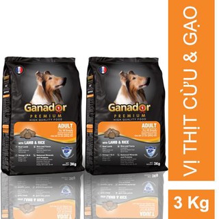 Thức ăn cho chó trưởng thành Ganador vị thịt cừu và gạo 3kg/gói