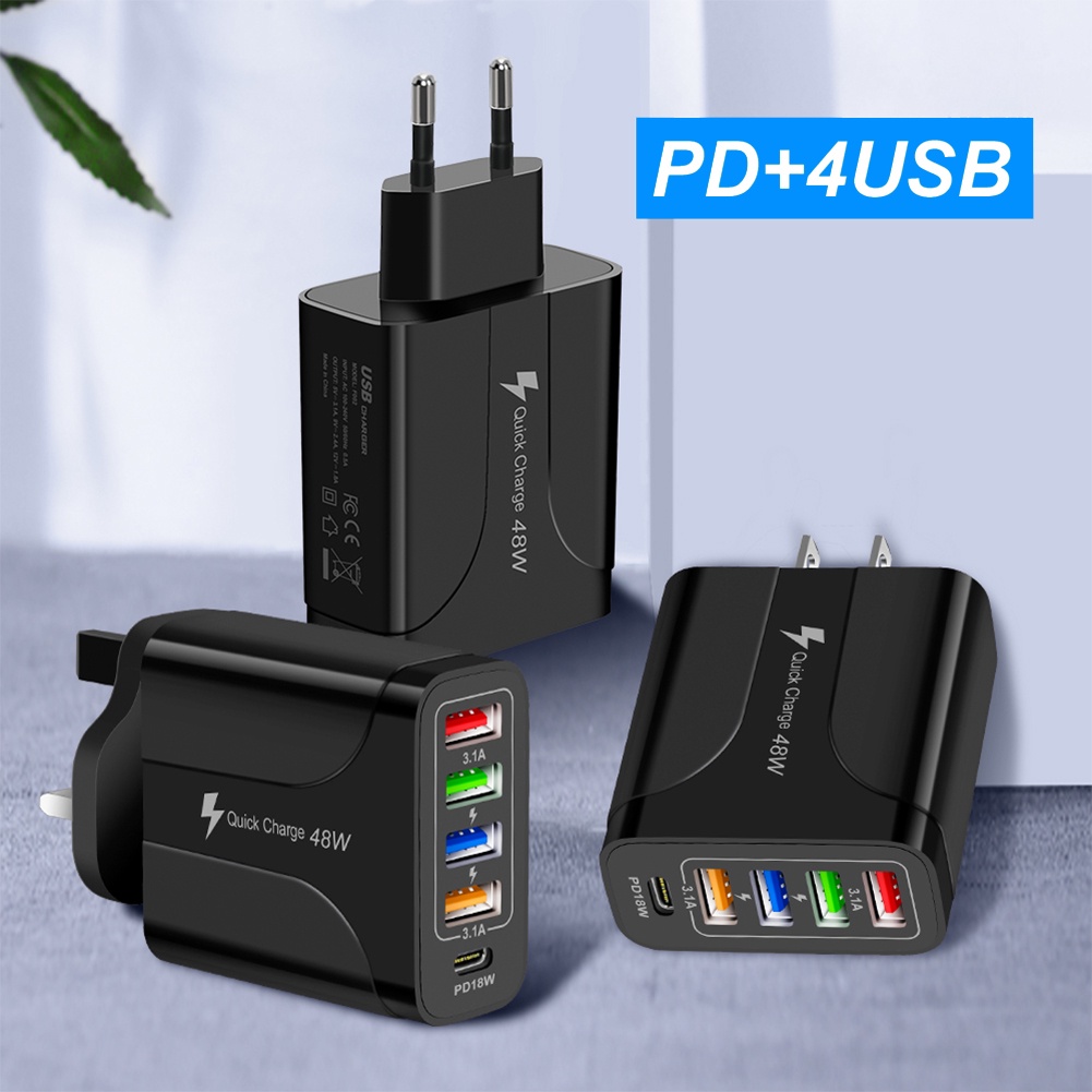 Bộ SạC Nhanh USB LoạI C 5 CổNg 48W TiệN DụNg