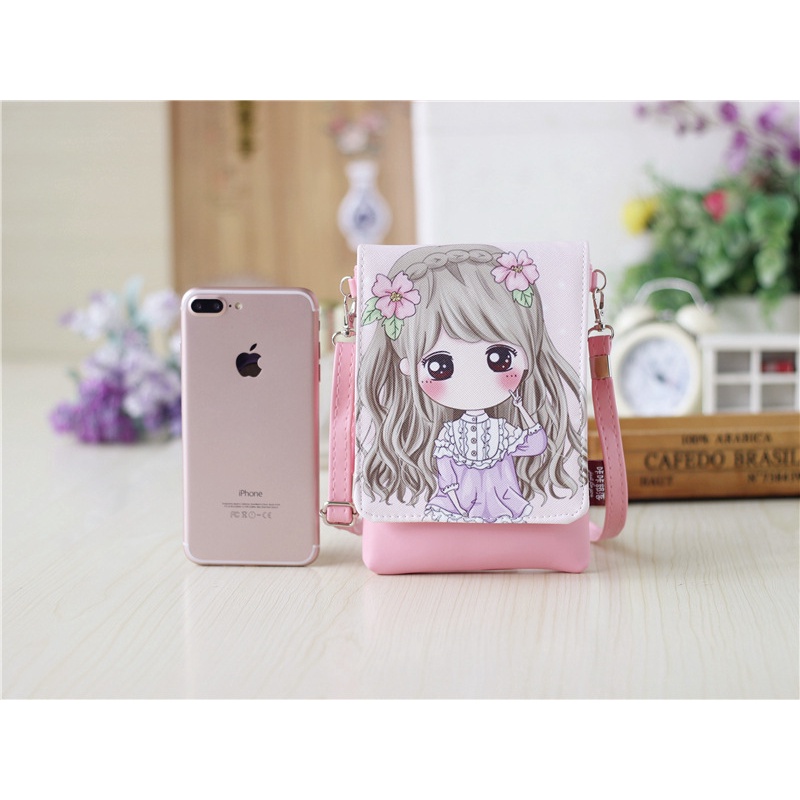 (TH08) Túi Đeo Chéo Họa Tiết Xinh Xắn, Túi Đựng Điện Thoại