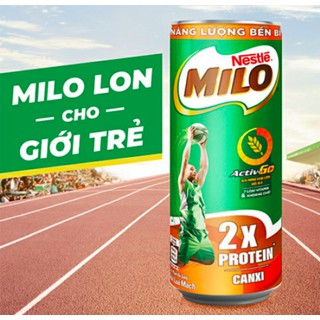 MILO LON - Thùng 24 lon sữa lúa mạch Nestle MILO x 240ml