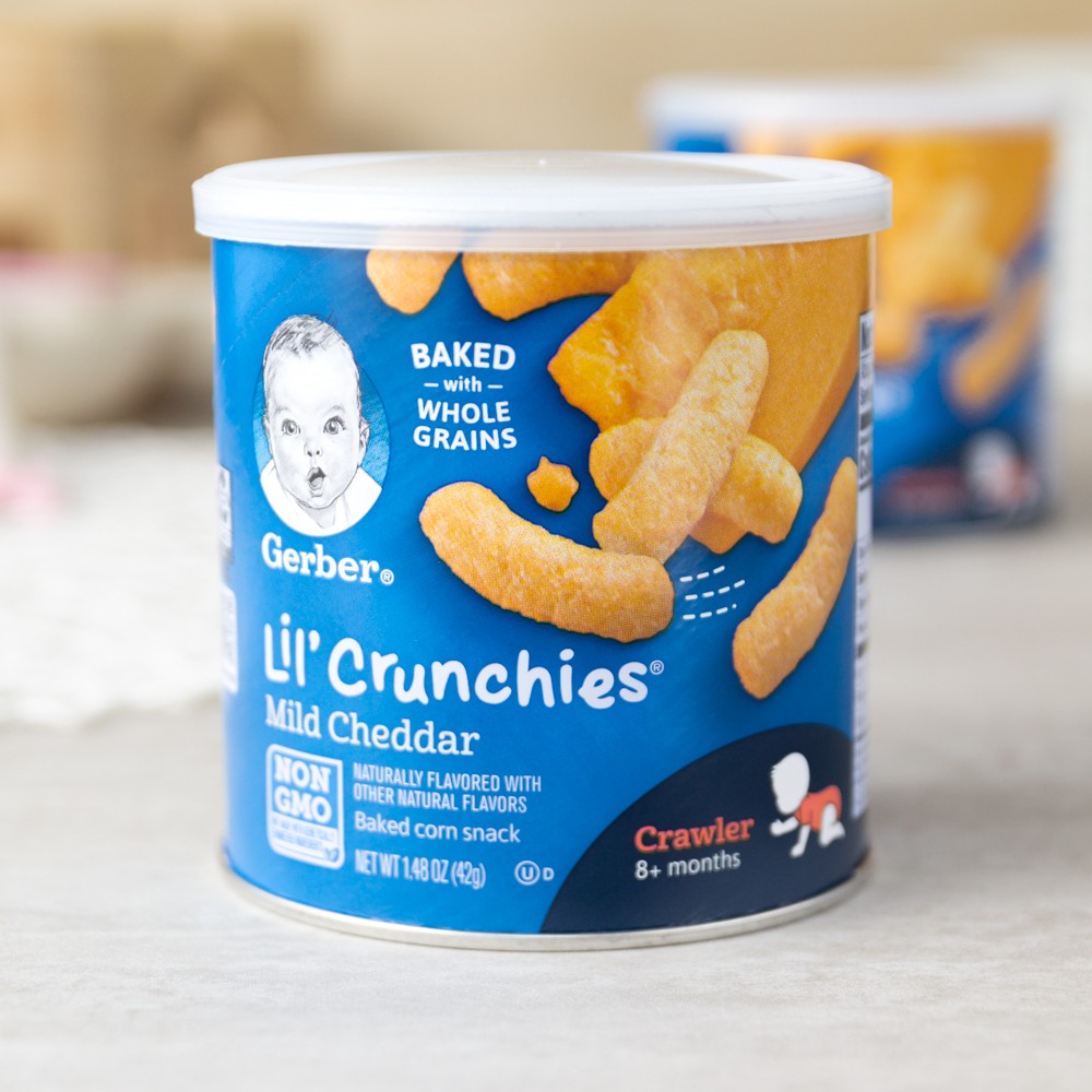 Tặng đồ chơi hươu rút dây Bánh Gerber lùn Lil' Crunchies dạng que