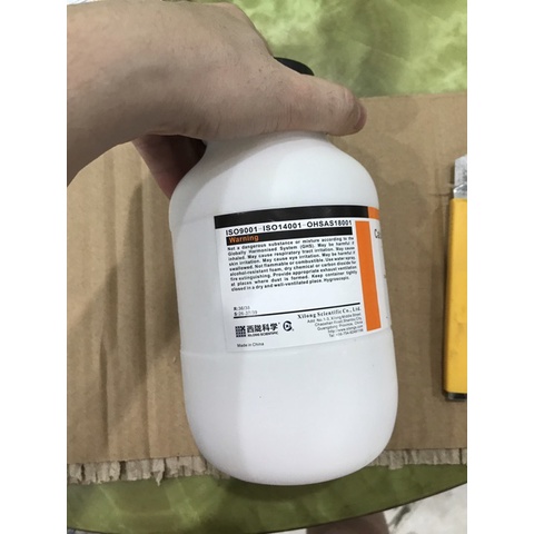 Hoá chất calcium carbonate CaCO3 lọ 500g canxi cacbonat Xilong CAS 471-34-1