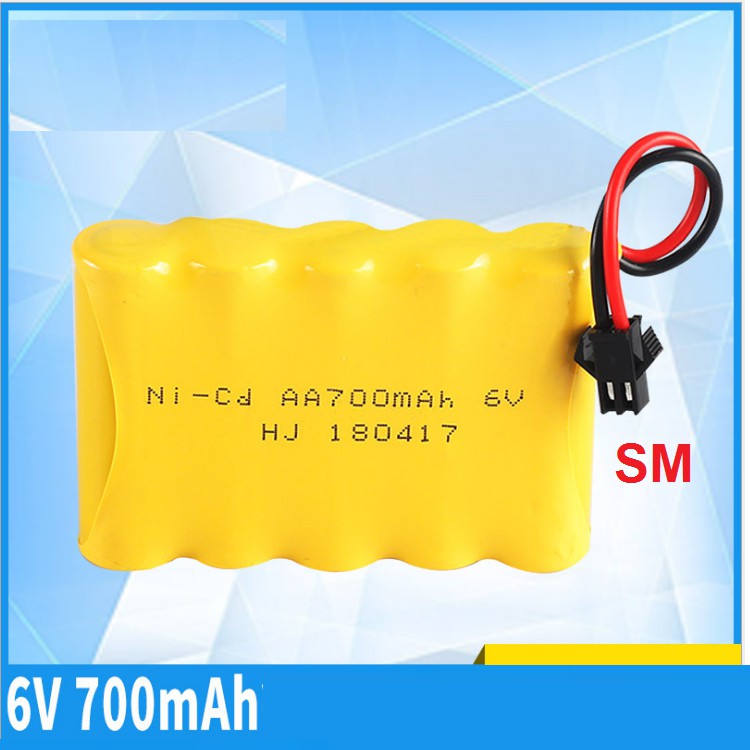 Bộ pin và cáp sạc 6v 700mah dùng cho xe mô hình điều khiển từ xa cổng nối SM