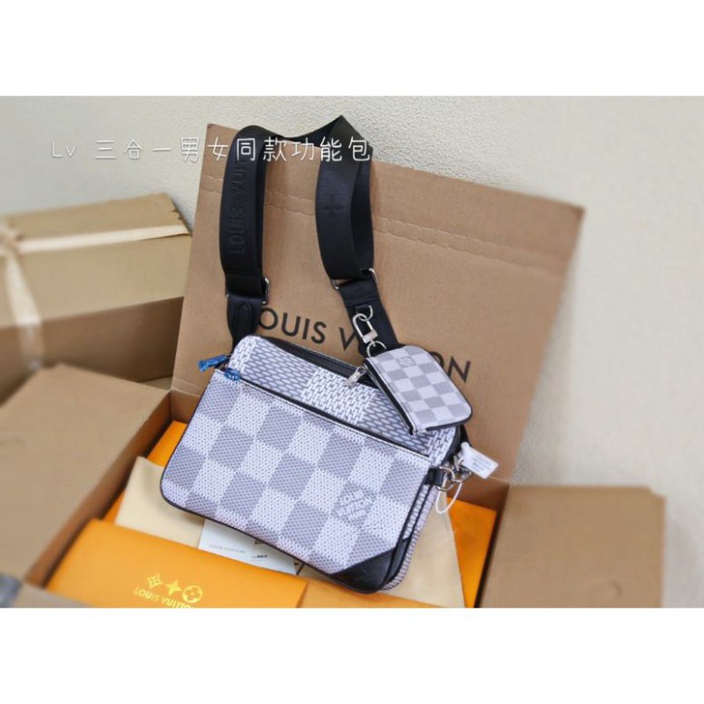 Túi đeo chéo nam lv set 3 món da thật phong cách thời trang