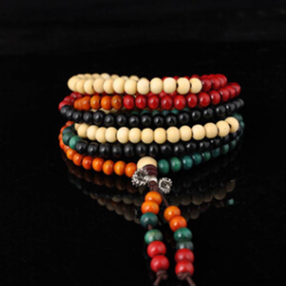 Vòng tay chuỗi hạt gỗ phong cách Phật giáo