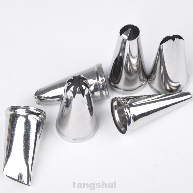 6pcs/set Tool Stainless Steel Rustproof Cookies Icing Piping Sugar Craft 6 Inch Decorating Nozzle