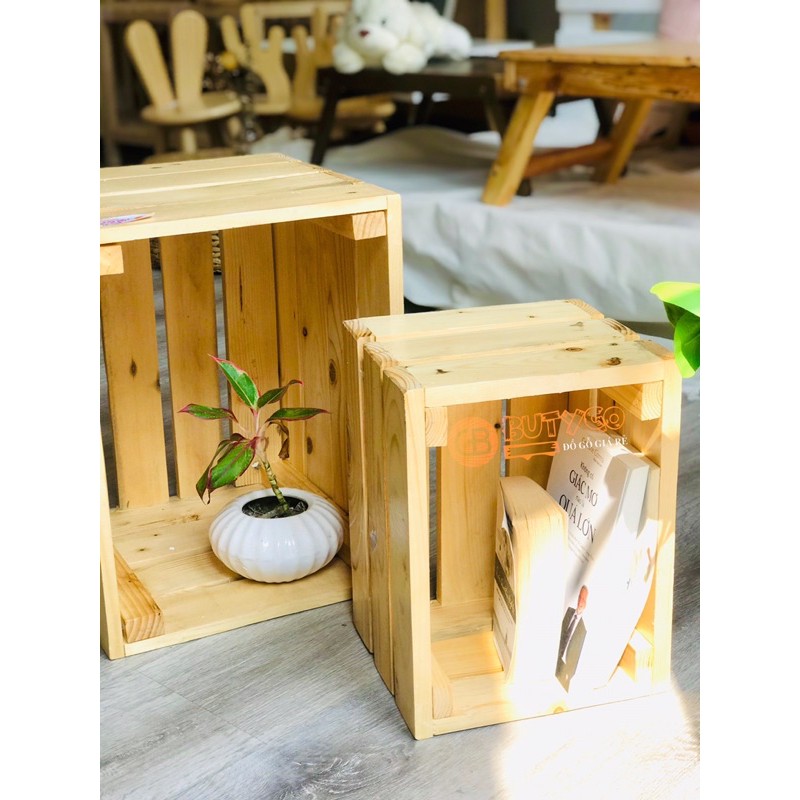 Thùng gỗ 💥 CAO CẤP 💥 Pallet box pallet trang trí kèm ảnh thật