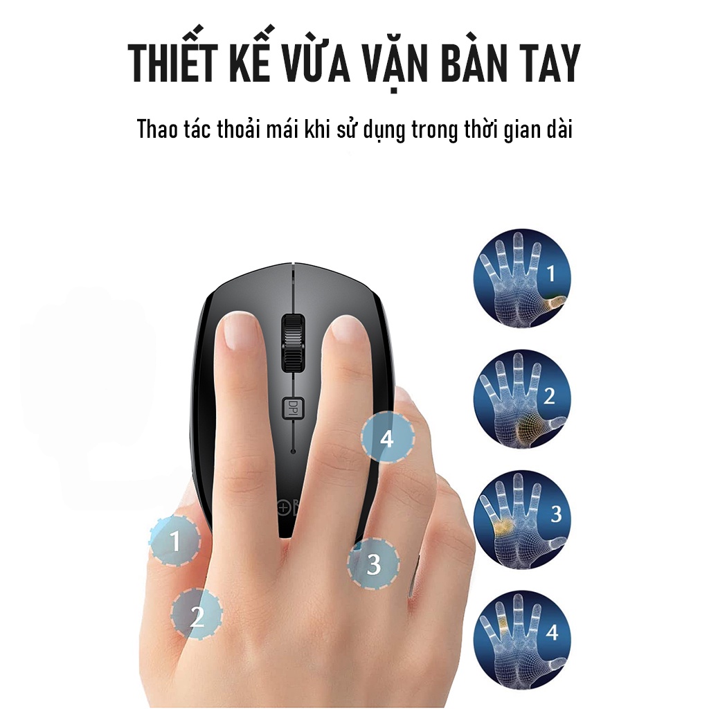 Chuột Không Dây Thiết Kế Văn Phòng ROBOT M205 Bluetooth 5.0 Độ Phân Giải Cao 1600DPI Hàng Chính Hãng Bảo Hành 12 Tháng 1