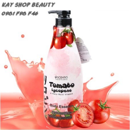 Tinh chất dưỡng ẩm và sáng mịn da Scentio Tomato Lycopene Body Essence 700ml - Mỹ phẩm Thái Lan chính hãng TCTOMATO700ML