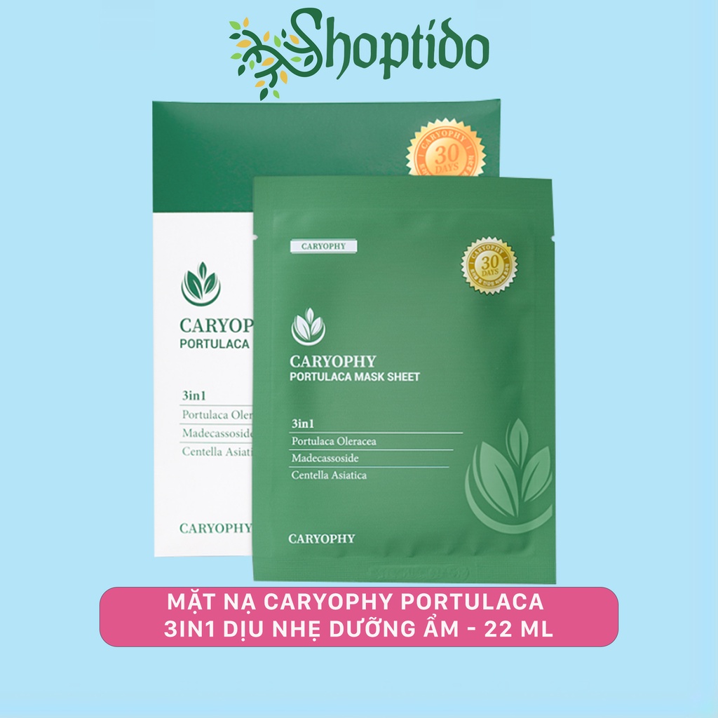 Mặt nạ Caryophy hỗ trợ phục hồi và chăm sóc da mụn Caryophy Portulaca Mask Sheet 3 In 1 22gr