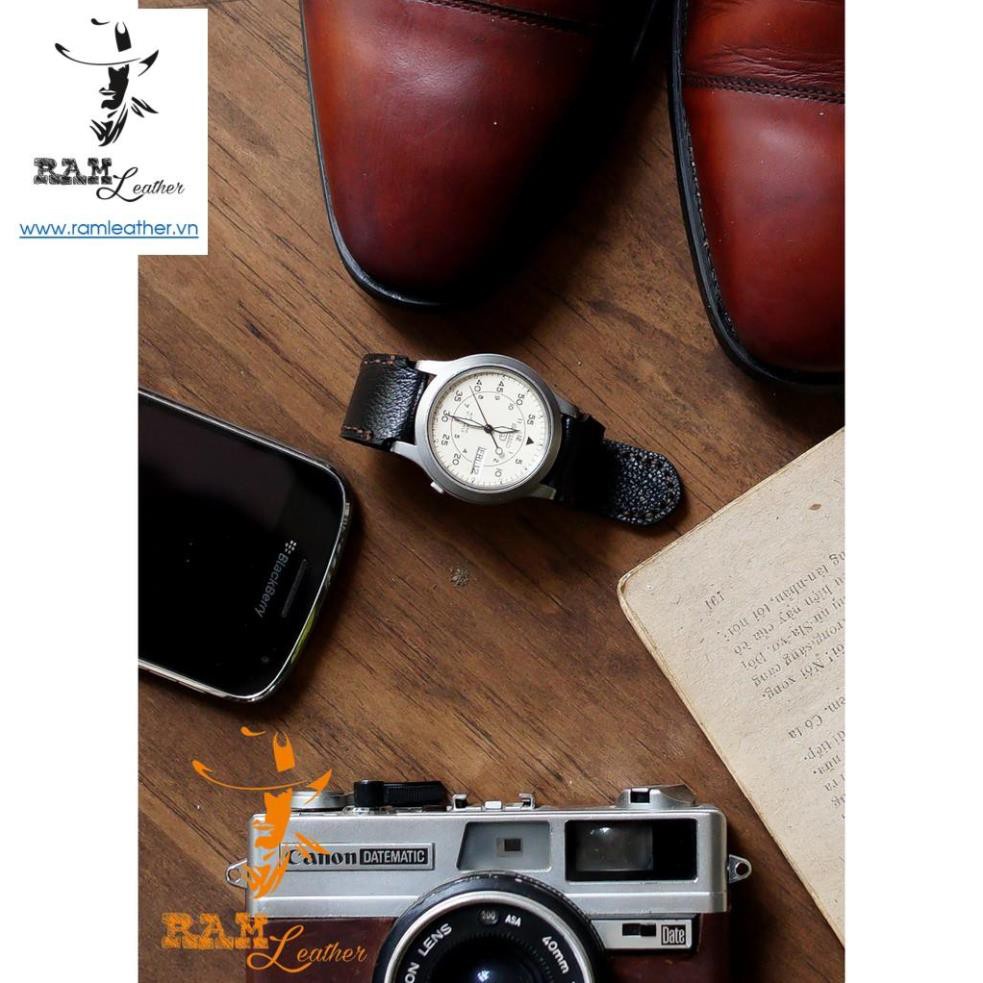 Tổng Hợp Dây Đồng Hồ Da Bò 18 Chuyên Dùng Cho Seiko 5 Quân Đội  Và Orient Sk +