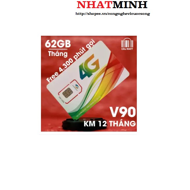 Sim 10 Số 3G/4G Viettel V90, KM 60GB/Tháng, Gọi miễn phí nội mạng-50 phút ngoại mạng 1000001944