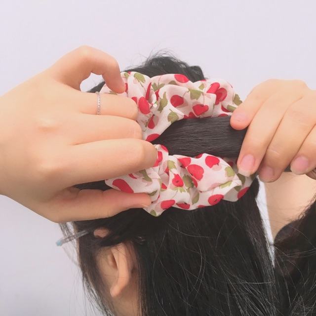 MUA 5 TẶNG 1 CỘT TÓC SCRUNCHIES ANH ĐÀO CHERRY thời trang - Phụ kiện tóc  xinh giá rẻ -Quà tặng sinh nhật đẹp ấn tượng