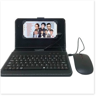 Bao Da Bàn Phím Điện Thoại Có Chuột có chuột ❎hàng chuẩn❎, sang trọng, có đầu kết nối type-C, dành cho điện thoại, máy t