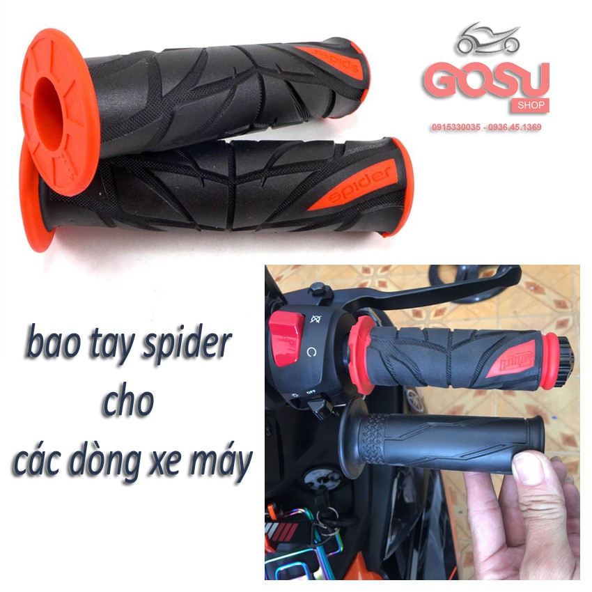 Bao tay xe máy Spider - đủ màu không gù