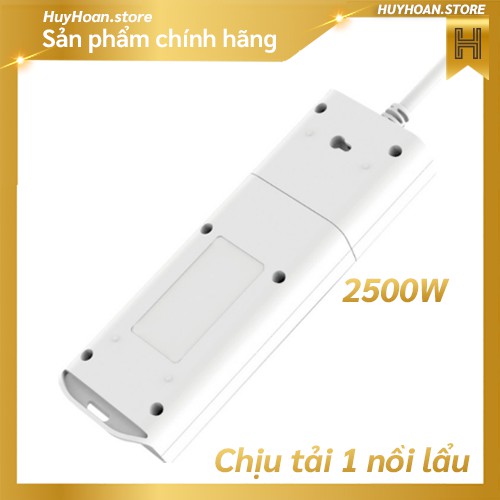 Ổ Cắm Điện Trắng GONGNIU 3 Ổ 1 Công Tắc 2500W/10A Dây dài 3/5M (V1030) - Chính Hãng