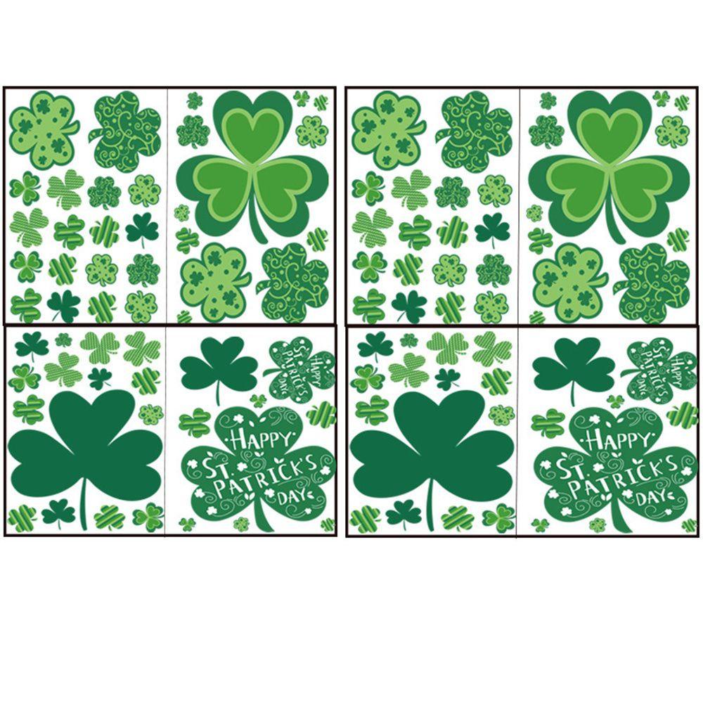 Sticker Dán Tường Bằng PVC Hình Cỏ Bốn Lá May Mắn
