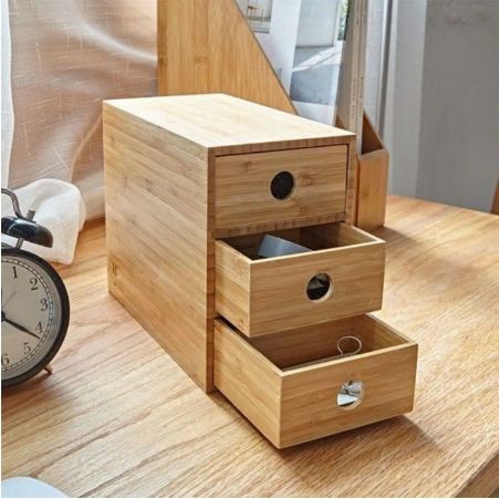 Tủ gỗ đựng mĩ phẩm - Tủ mini 3 ngăn kéo nhỏ gọn noithatvintage