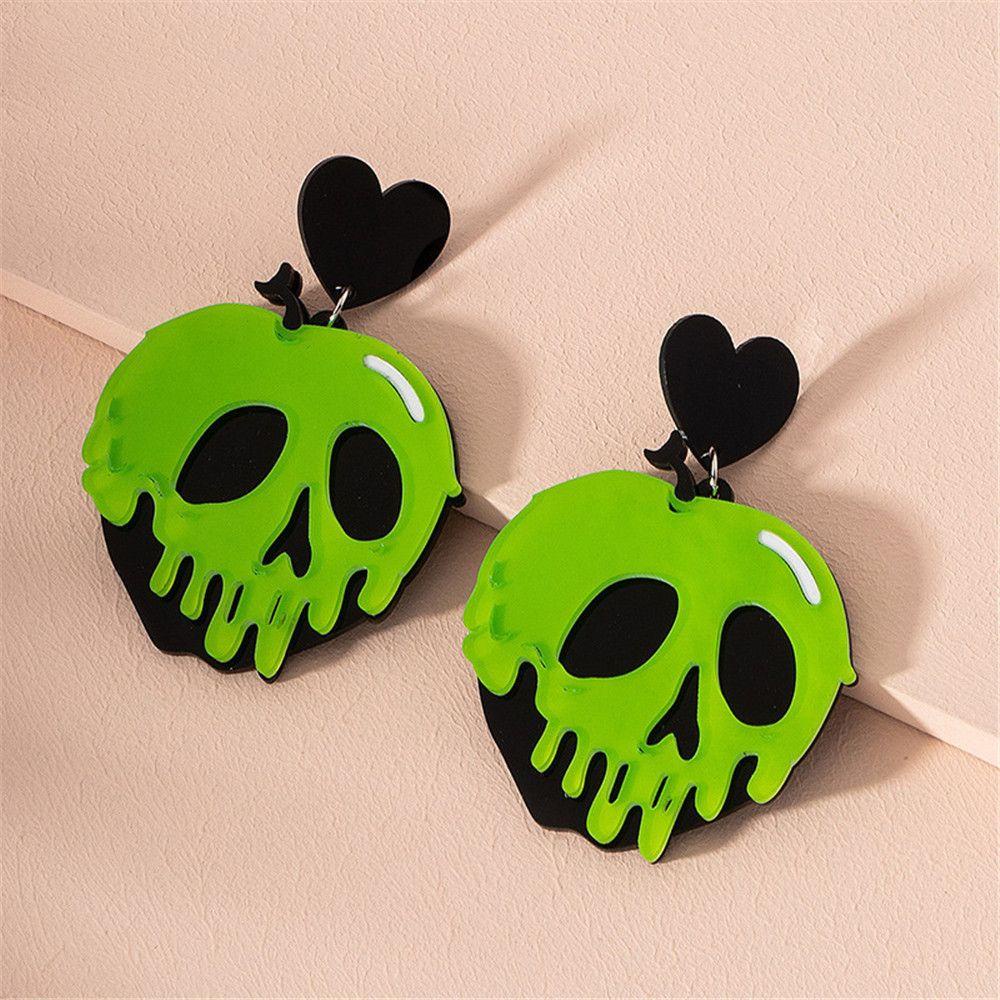 EUTUS 1 Đôi Bông Tai Bằng Acrylic Màu Sắc Kẹo Ngọt Chủ Đề Halloween