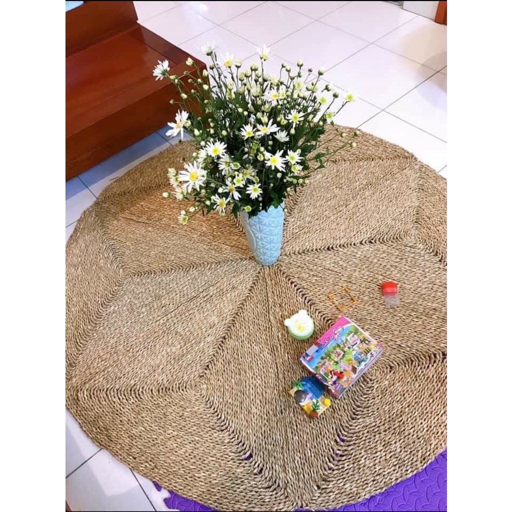 Thảm Cói Trải Sàn Hình Ngôi Sao Trang Trí Decor Nhà Cửa Chụp Ảnh Cực Xinh HÀNG xuất dư  Kích Thước 1m - Cói_Decor_HN