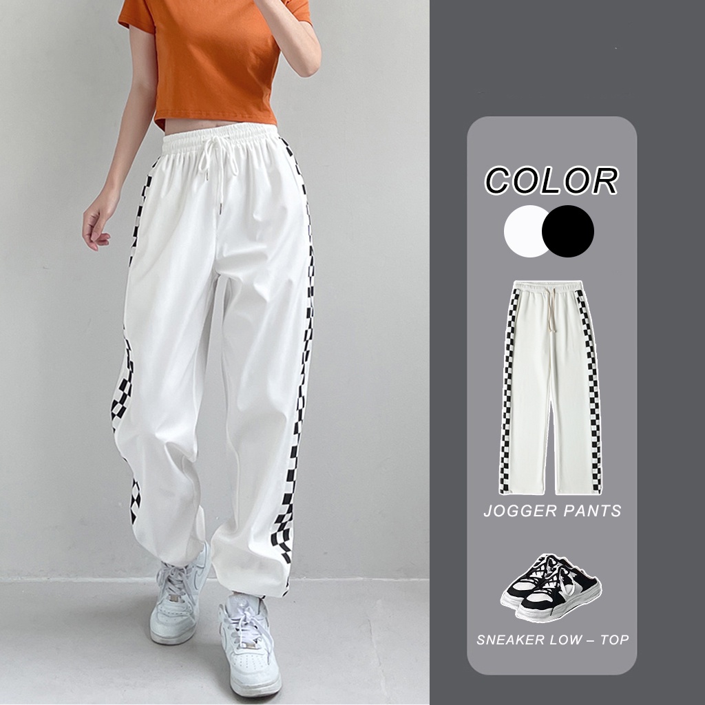 Quần ống rộng unisex ,quần jogger nam nữ lưng thun, dây rút mặc suông bo gấu thể thao track pants Qthouse
