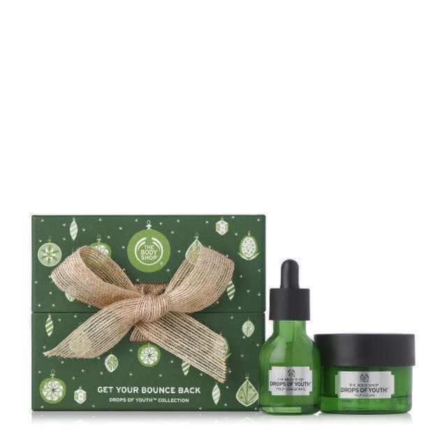 Bộ quà tặng dưỡng da chống lão hoá Drops Of Youth THE BODY SHOP Fresher Skin Kit (serum + cream) bản mới 2020