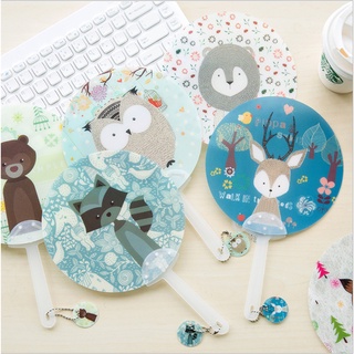 Quạt mini hoạt hình động vật cầm tay bằng nhựa cute mẫu mới 3p2