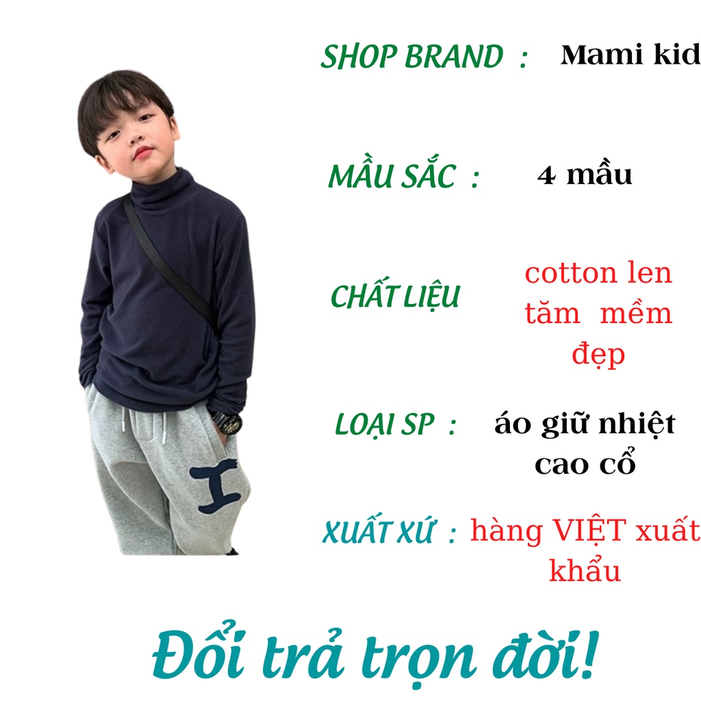 áo giữ nhiệt cho bé cổ 5p siêu ấm 10-40kg, chất len tăm mềm đẹp mamikid