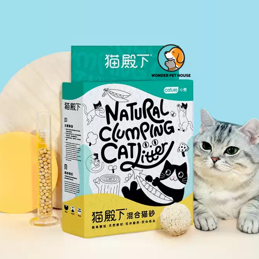 Cát vệ sinh đậu nành, gỗ cho mèo Cature nội địa Trung cho mèo 6L
