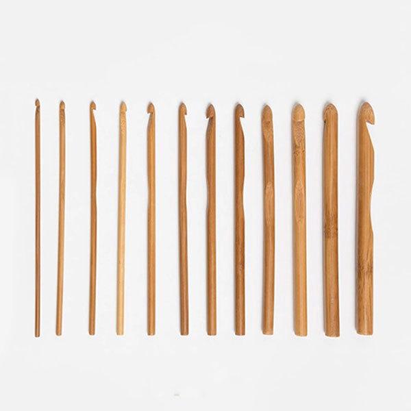 Bộ 12 Cây Móc Len Bằng Tre Cán Tre