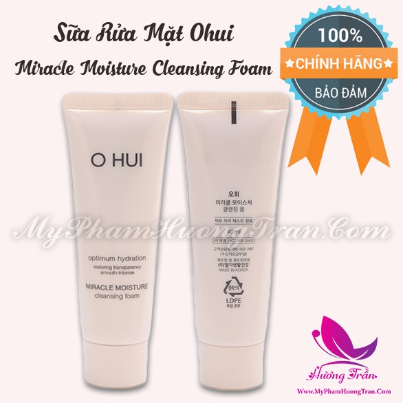 Sữa Rửa Mặt Ohui Trắng Hồng Miracle Moisture Cleansing Foam Mini 80ml