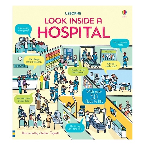 Sách Usborne - tương tác lật mở cho bé 6-8 tuổi Look inside a Hospital