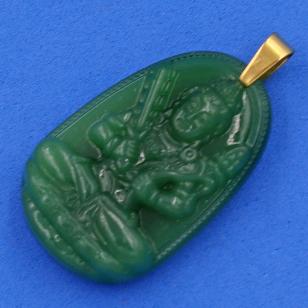 Mặt Phật Hư Không Tạng Bồ Tát xanh 4.3cm - phật bản mệnh cho những người tuổi Sửu và tuổi Dần
