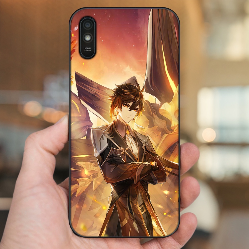 Ốp lưng Xiaomi Redmi 9A viền đen in hình Zhongli Genshin Impact