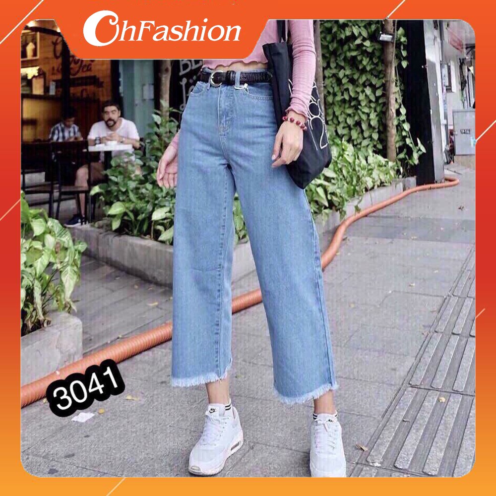 FS50K_Quần Jeans Nữ Ống Rộng Cao Cấp OHS3041