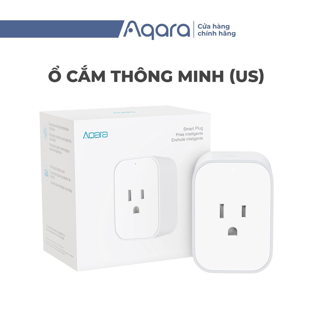 Ổ cắm điện thông minh tiêu chuẩn Mỹ Aqara Smart Plug (US) ZNCZ12LM Phiên Bản Zigbee - Hàng Chính Hãng BH 12 Tháng