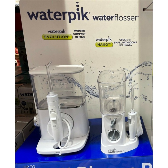 Combo 2 máy tăm nước Waterpik Waterflosser Evolution WF-07 và Waterpik Nano WP-310