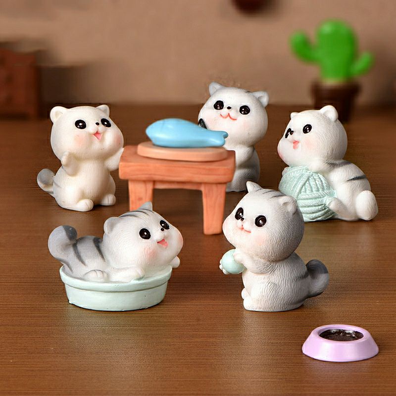 Mô Hình Trang Trí Ô Tô Bàn Làm Việc Phòng Khách - Phụ Kiện Trang Trí Taplo Xe Hơi Bộ Chú Mèo Cực Yêu