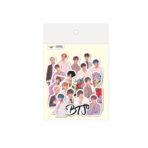 Set 40 nhãn dán hình các thành thành viên nhóm nhạc BTS trang trí sổ tay sáng tạo