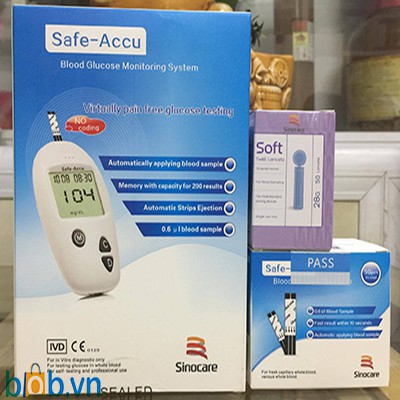 Que thử đường huyết, tiểu đường Sinocare Safe-Acucu đảm bảo an toàn, chính xác -tbyt Minh phú